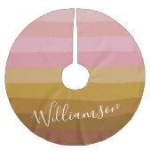 Geometrische Streifen mit personalisiertem Namen, Polyester Weihnachtsbaumdecke (Vorderseite)