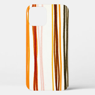 Geometrische Streifen, orange Wasserfarben-Illustr Case-Mate iPhone Hülle