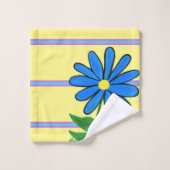 Geometrische Streifen Tulip Sonnenblume Daisy Badhandtuch Set (Waschlappen)