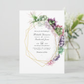 Geometrische Sukkulationen QR Code UAWG Garden Wed Einladung (Stehend Vorderseite)