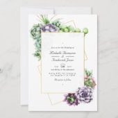 Geometrische Sukkulationen QR Code UAWG Wedding Einladung (Vorderseite)