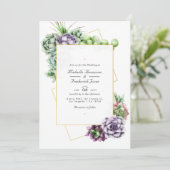 Geometrische Sukkulationen QR Code UAWG Wedding Einladung (Stehend Vorderseite)