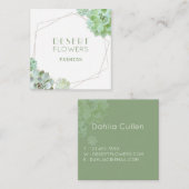 Geometrische Sukkulente Moderne Mode Quadratische Visitenkarte (Vorne/Hinten)