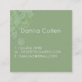 Geometrische Sukkulente Moderne Mode Quadratische Visitenkarte (Rückseite)