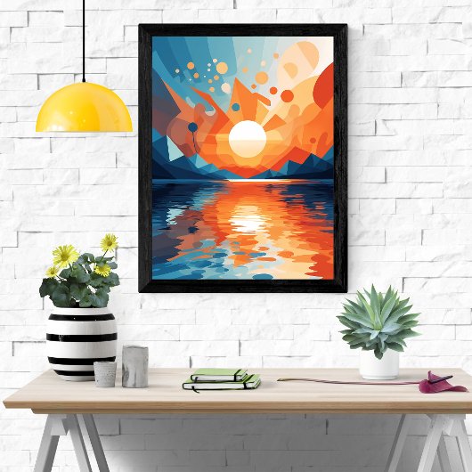 Geometrische Sunset-Serenie Poster