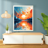 Geometrische Sunset-Serenie Poster