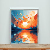 Geometrische Sunset-Serenie Poster