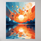 Geometrische Sunset-Serenie Poster (Vorne)