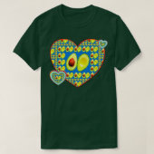 Geometrische, süße Herzen, Muster von Avocado T-Shirt (Design vorne)
