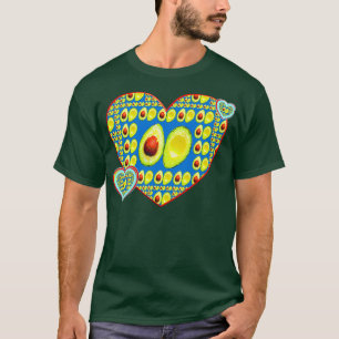 Geometrische, süße Herzen, Muster von Avocado T-Shirt