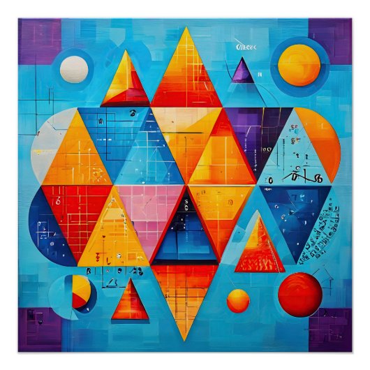 Geometrische Symbole Abstrakt #09 Poster (Vorderseite)