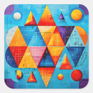 Geometrische Symbole Abstrakt #09 Quadratischer Aufkleber