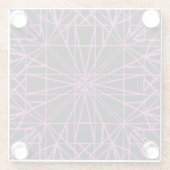 Geometrische Symmetrie Schwarz & Lila/Magenta Glasuntersetzer (Rückseite)