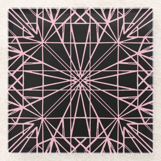 Geometrische Symmetrie zwischen Schwarz und Pellro Glasuntersetzer (Vorderseite)