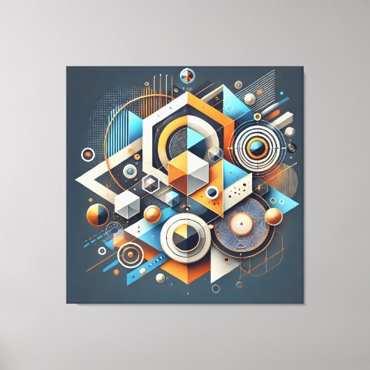Geometrische Symphonie - Moderne Abstrakte Leinwan Leinwanddruck (Vorderseite)