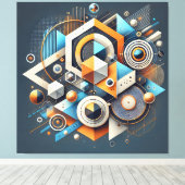 Geometrische Symphonie - Moderne Abstrakte Leinwan Leinwanddruck (Insitu (Holzboden))