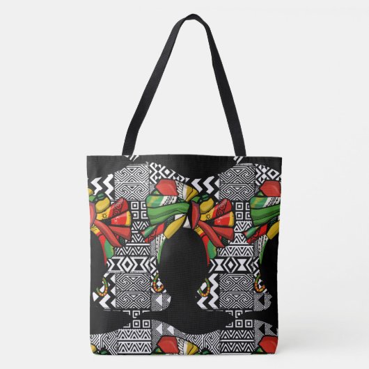 Geometrische Tasche des Schwarzweiß-Aztekendesigns (Vorderseite)