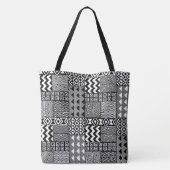 Geometrische Tasche des Schwarzweiß-Aztekendesigns (Rückseite)