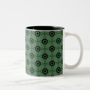 Geometrische Tasse des Retro-Funks, Clover Green