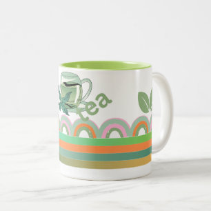 Geometrische Tasse mit Tee-Blätter Akzent