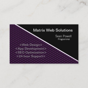 Geometrische Tech Business Card, Deep Plum Visitenkarte