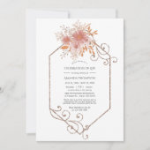 Geometrische Terrakotta-Begehung des Lebens Einladung (Vorderseite)