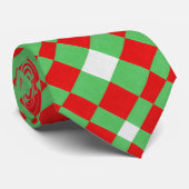 Geometrische Textur des roten grünen und weißen St Krawatte (Gerollt)