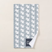 Geometrische Textur Warme blaue Tonmuster Badhandtuch Set (Handtuch)