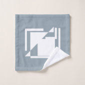 Geometrische Textur Warme blaue Tonmuster Badhandtuch Set (Waschlappen)