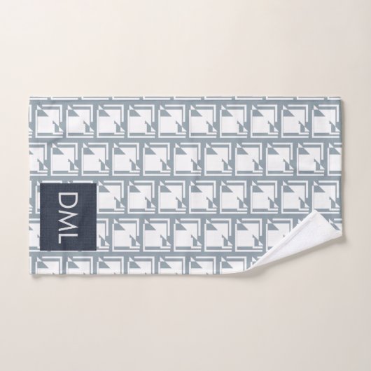 Geometrische Textur Warme blaue Tonmuster Badhandtuch Set (Handtuch)