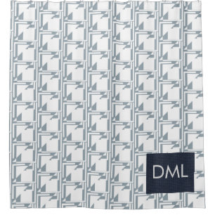 Geometrische Textur Warme Blautöne Muster Duschvorhang