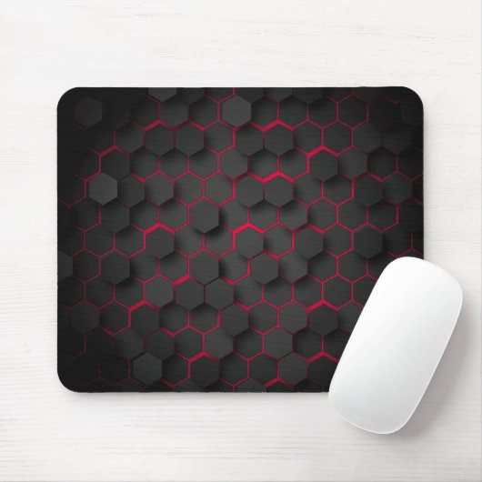 Geometrische Tiefe Modernes Hexagon-Design Mousepad (Mit Mouse)