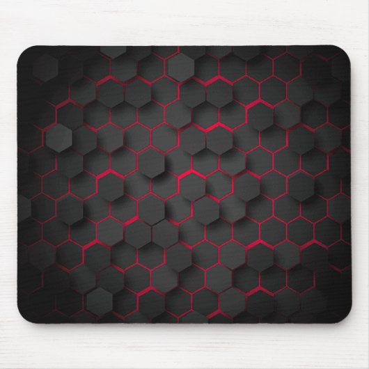 Geometrische Tiefe Modernes Hexagon-Design Mousepad (Vorne)