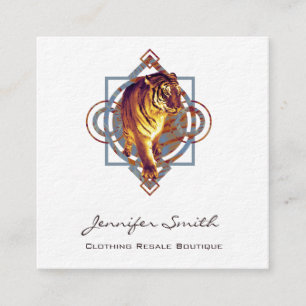 Geometrische Tiger Square Business Card Quadratische Visitenkarte