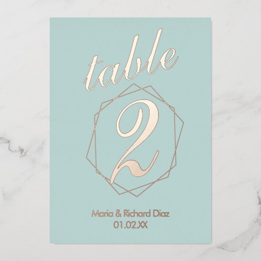 Geometrische Tischnummer an der Grenze (Vorderseite)