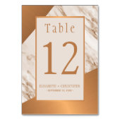 geometrische Tischnummer aus Marmorkupfer (Rückseite)