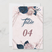 Geometrische Tischnummer der eleganten Marine und (Vorderseite)