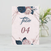 Geometrische Tischnummer der eleganten Marine und (Stehend Vorderseite)