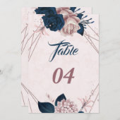 Geometrische Tischnummer der eleganten Marine und (Vorne/Hinten)