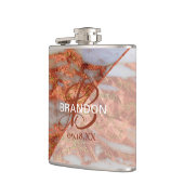 Geometrische Trauzeuge für Monogram Elegant Kupfer Flachmann (Links)