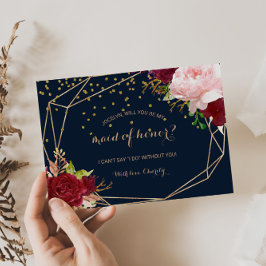 Geometrische Trauzeugin Einladungspostkarte