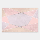 Geometrische Trendy Rose Gold Pink Silver Geschenkpapier Set (Vorderseite)