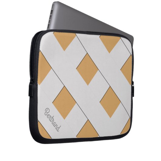 Geometrische Trennlinie Grau Linien mit Namen Laptopschutzhülle (Vorne Rechts)