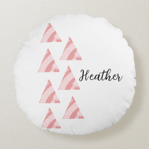 Geometrische Triangels und Name Rundes Kissen