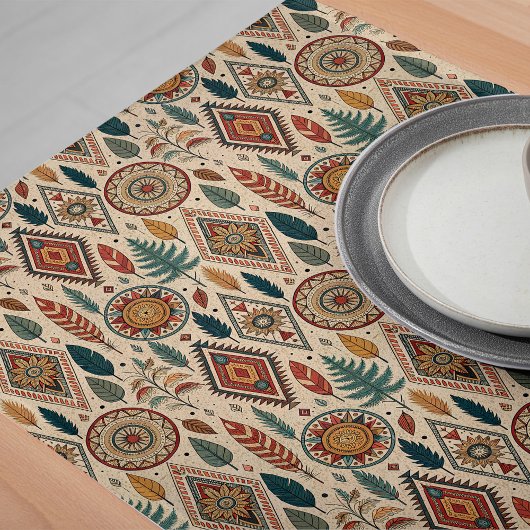 Geometrische Tribal Table Runner Ethnic-Wohngestal Großer Tischläufer