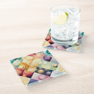 Geometrische Tropfen Glasuntersetzer