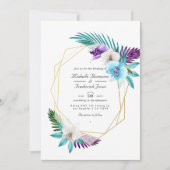 Geometrische tropische Orchideen QR Code UAWG Wedd Einladung (Vorderseite)