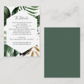 Geometrische tropische Vegetation Hochzeitsdetails Begleitkarte (Vorne/Hinten)