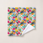 Geometrische tropische Vögel Badhandtuch Set (Waschlappen)