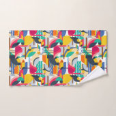 Geometrische tropische Vögel Badhandtuch Set (Handtuch)